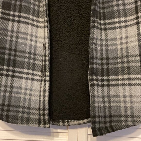 Ocean Current Light Plaid Fleece Jacket with Hood Size M - Picture 4 of 9